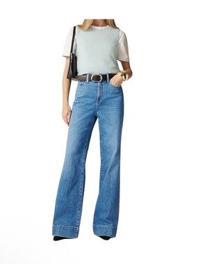 J. Crew 96 idg curvy denim trouser in medium light blue wash